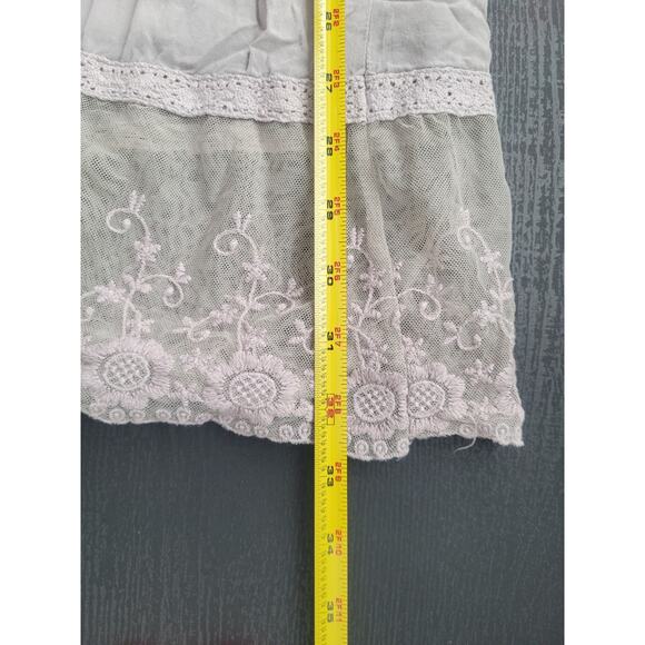 Lapis Tiered Embroidered Lace Trim Maxi Skirt Size S Gray Fairy Grunge Boho - Picture 7 of 8